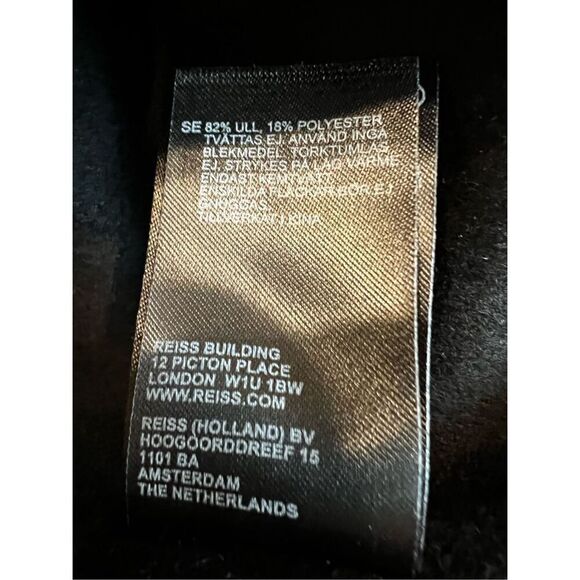 Reiss Women's Black Rich Belted Wool Blend Trench Coat Size 14 NWT - Picture 12 of 12